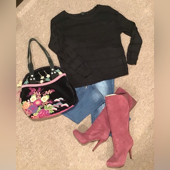 Enzo Angiolini Yabbo Suede Purple/Burgundy High Heel Knee Length Boot Size 7.5 - Picture 9 of 17